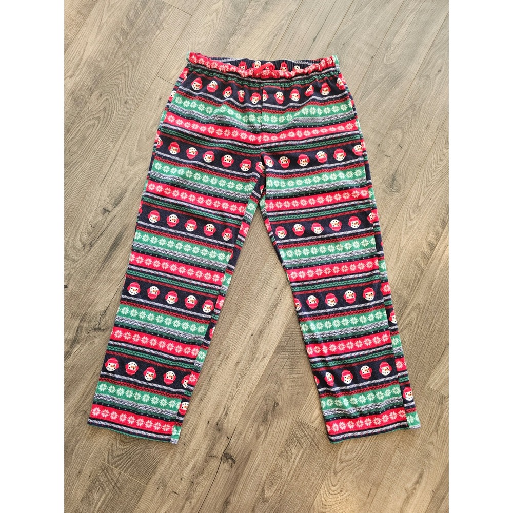 Mens L Jammies For Your Families Fleece Pajama Pants Snowman Snowflake Fair Isle